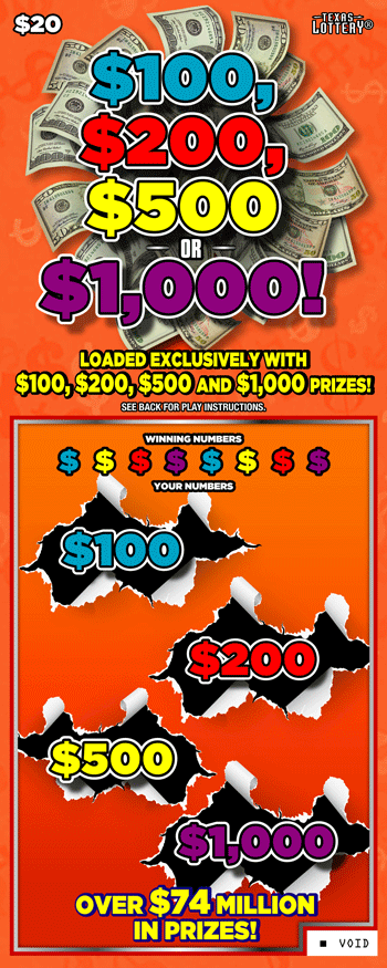 $100, $200, $500 OR $1,000!